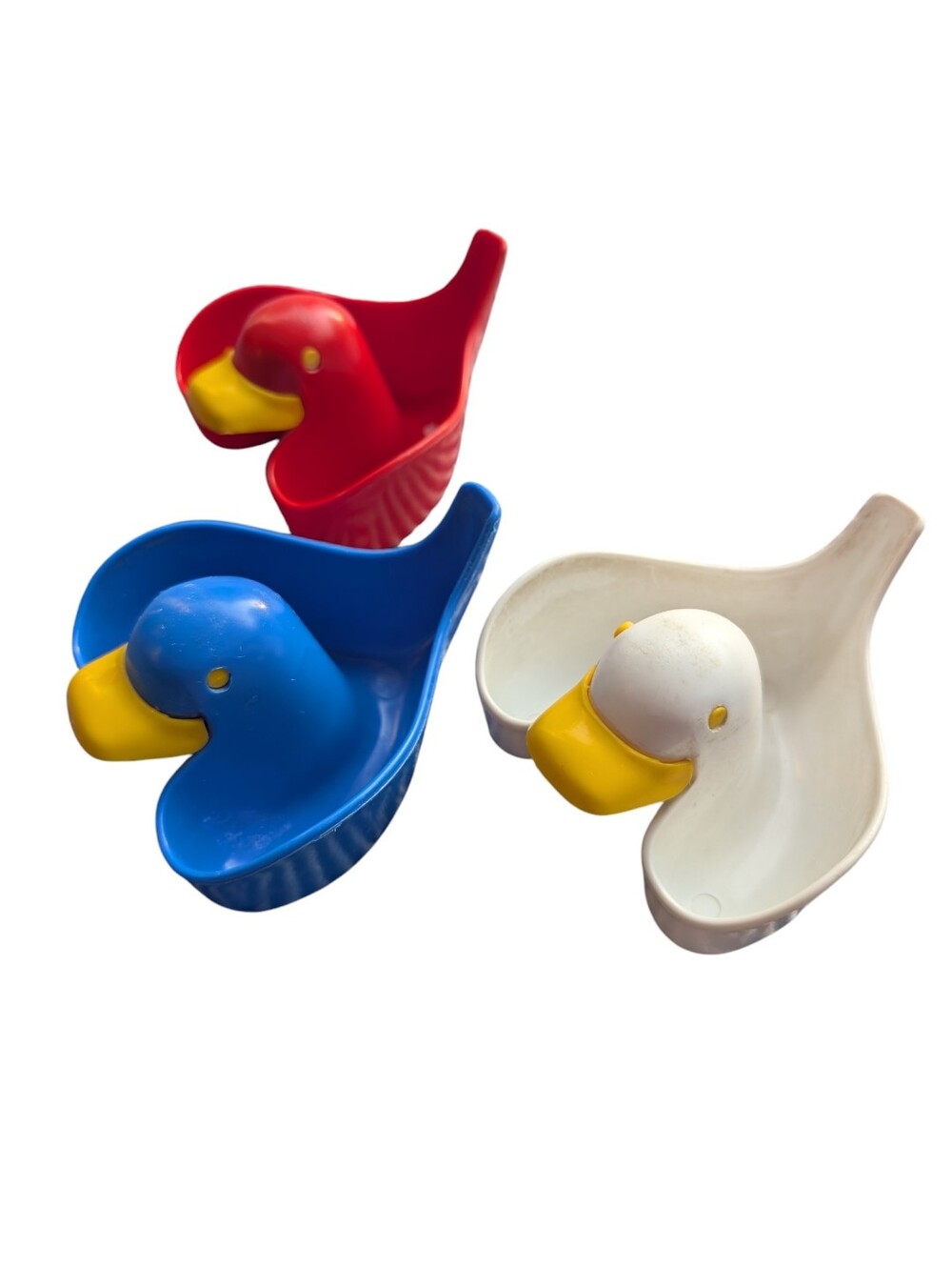 1980s Vintage Rare Kiddicraft Fisher Price Trio of Plastic Duck Bath Toys